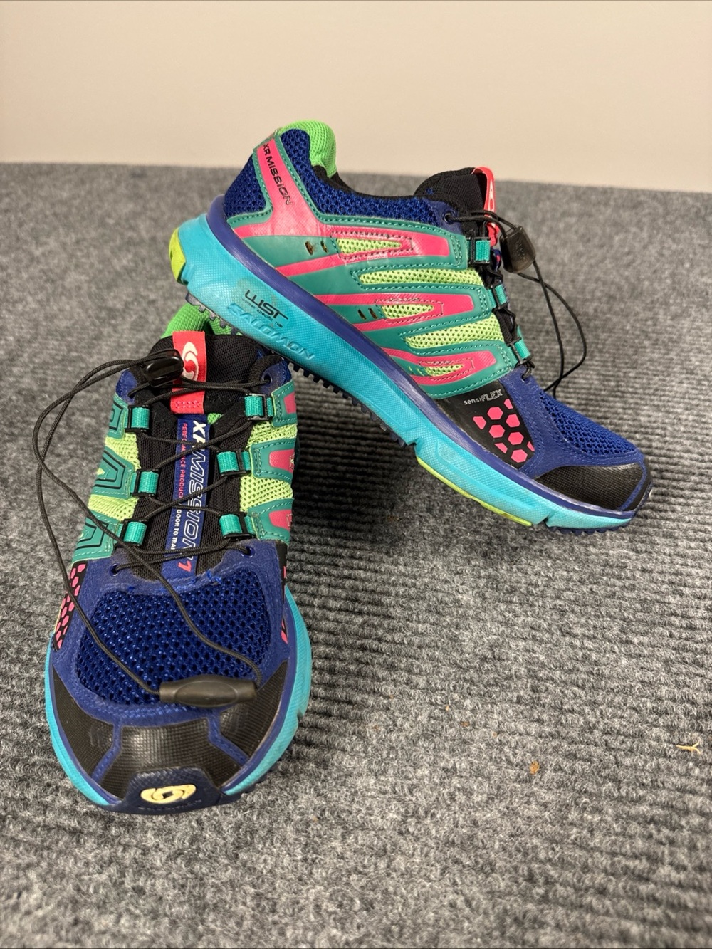 Salomon Womens XR Mission 1 369533 Blue Running Shoes Sneaker Size 7.5